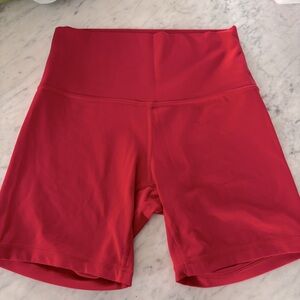 Lululemon Align High Rise Red Biker Shorts 6in Size 6